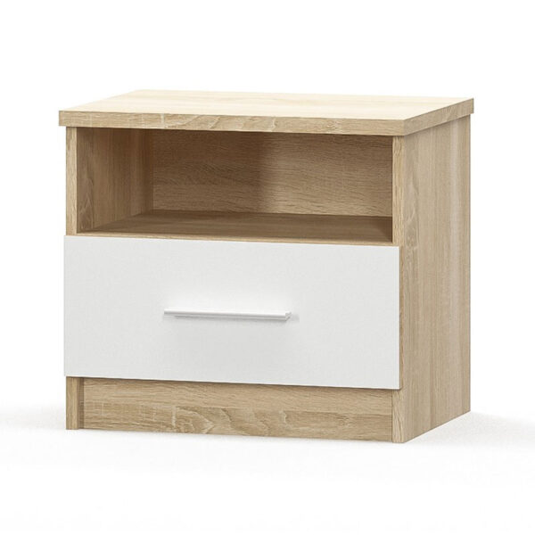 Nightstand Geneva pakoworld color natural-white 50x37x45.5cm 173-000015