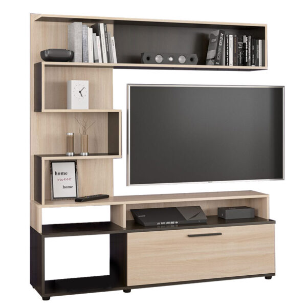 TV unit Jasper pakoworld color wenge-natural 151.5x37.5x169.5cm 173-000019