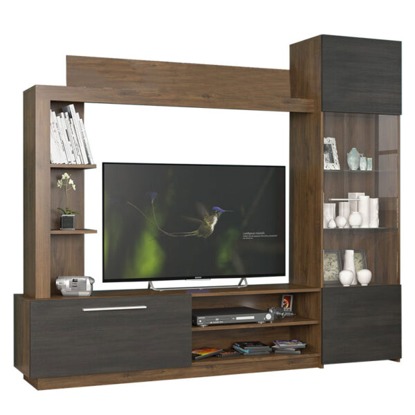 Living room complex June pakoworld walnut-wenge color 204x35x177cm 173-000020
