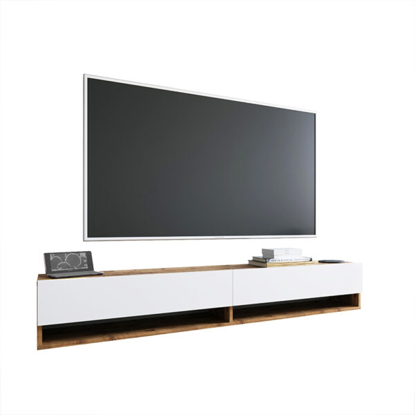 Handra pakoworld wall TV unit in color white-oak 180x31,5x29,5cm 176-000002
