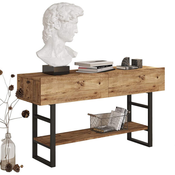 Console Vien pakoworld in color oak-black 139x43x75,5cm 176-000008