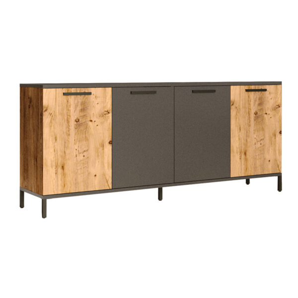 Buffer Kermit pakoworld dark grey-oak color 160x40x72cm 176-000017