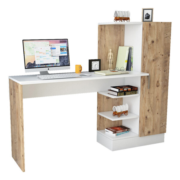 Kary pakoworld desk with shelf unit color white-oak 152,5x40x120cm 176-000020