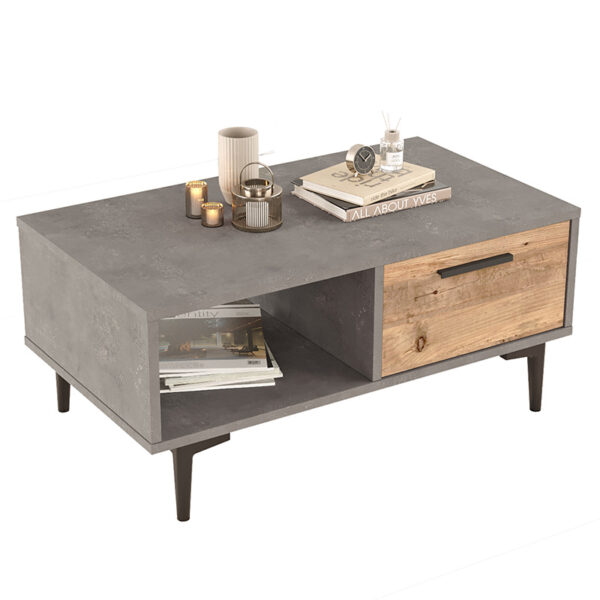 Coffee table Jethro pakoworld cement-sonoma color 90x51x40.6cm 176-000073