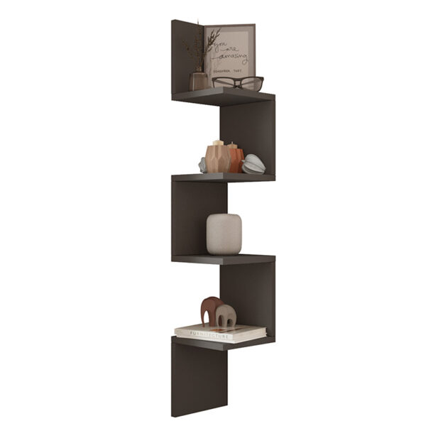 Wall shelf Belinda pakoworld in anthracite color 22x22x117.2cm 176-000079