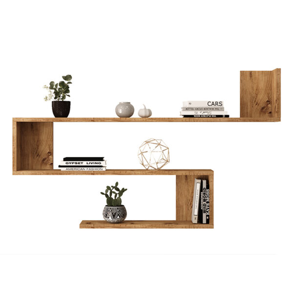 Wall shelf Belinda pakoworld in sonoma color 120x14.5x71.4cm 176-000080