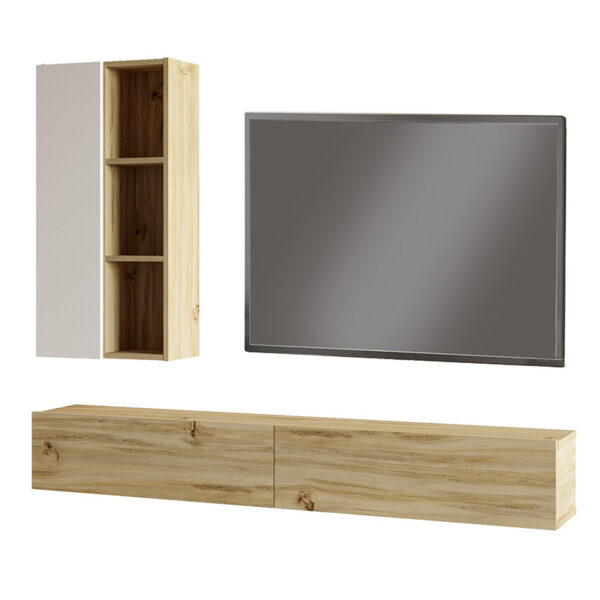 Topaz pakoworld wall TV unit sonoma-white color 174.5x27x145cm 176-000102