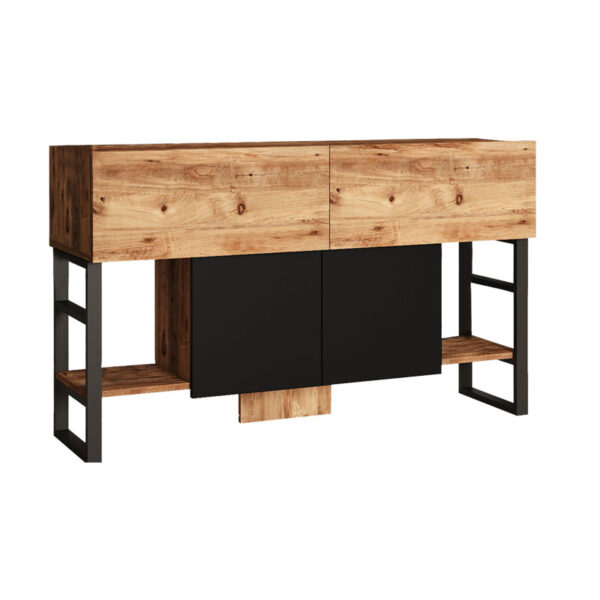Buffet Jaydon pakoworld melamine natural-black 139x43x83.5cm 176-000134