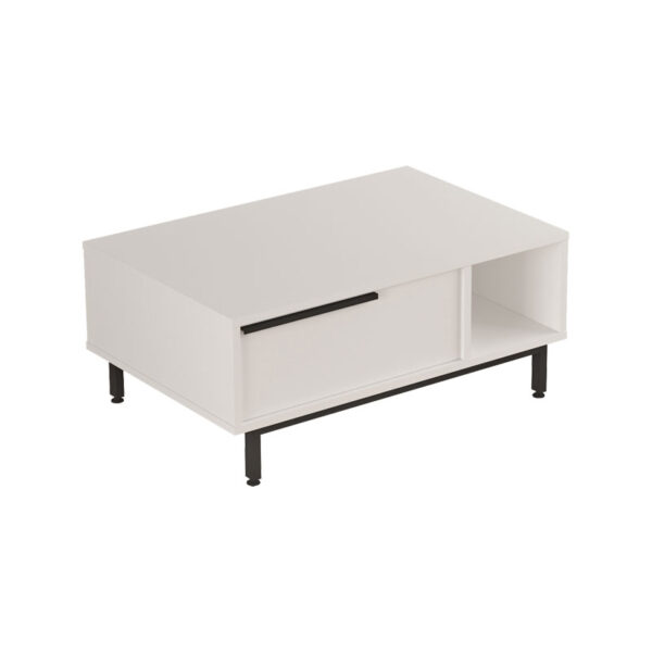 Coffee table Frixton pakoworld melamine white-black 90x60x37.5cm 176-000139