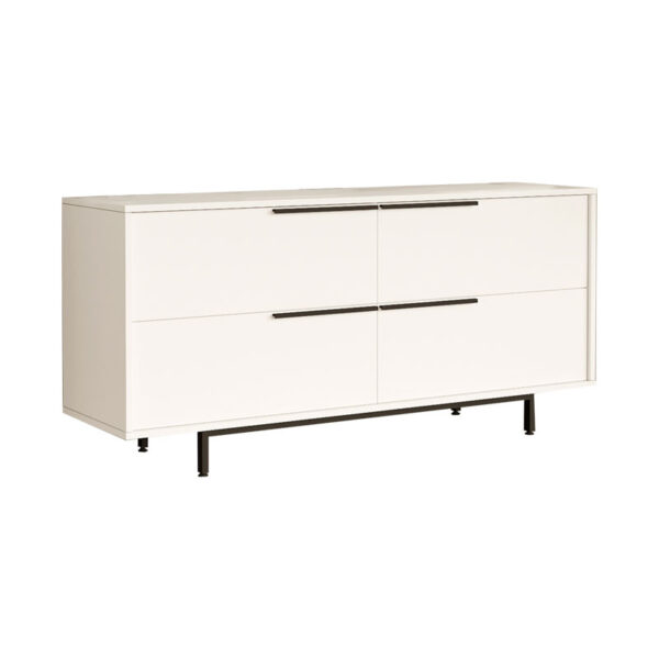 Buffet Lebon pakoworld melamine white-black 160x44.5x74cm 176-000141