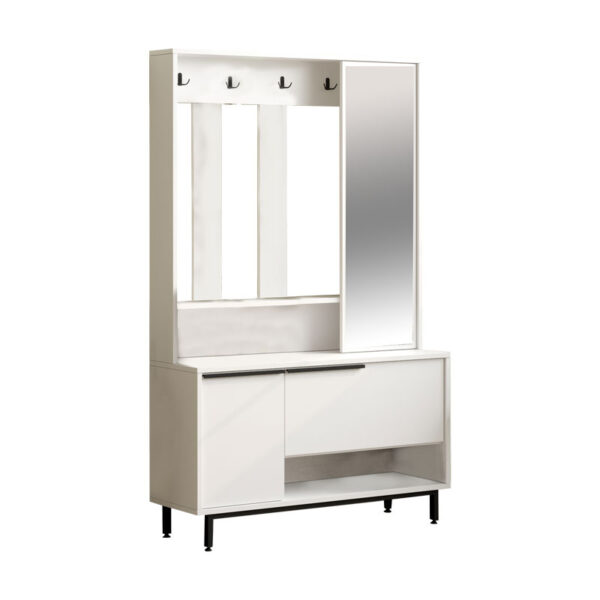 Entrance unit Zerbie pakoworld melamine white-black 112x35.5x178cm 176-000149