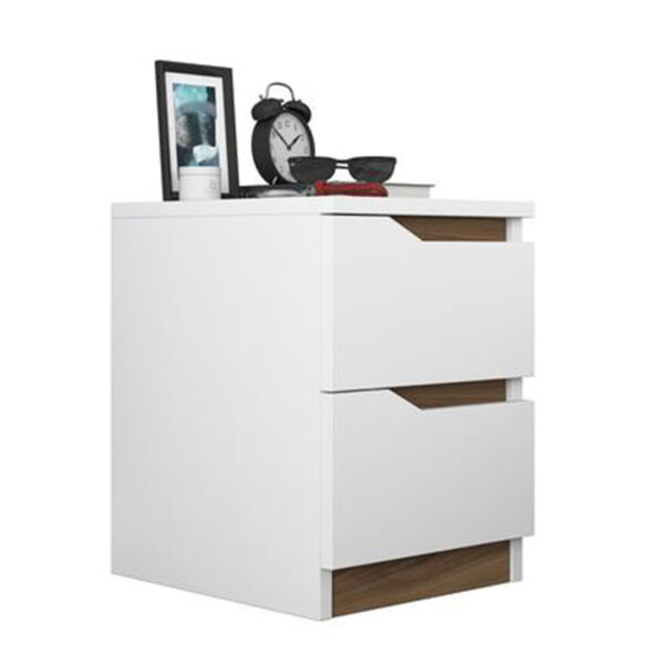 Nightstand Verena pakoworld white-walnut 35x40x47cm 182-000007
