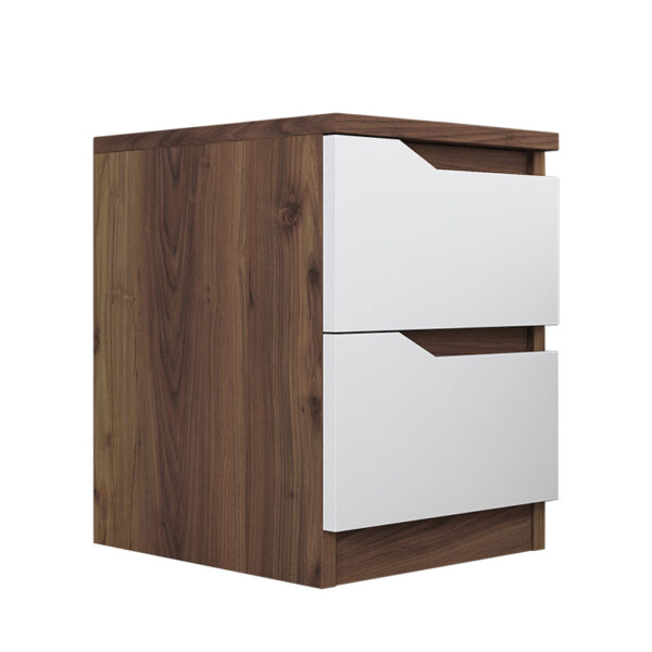 Nightstand Verena pakoworld walnut-white 35x40x47cm 182-000014