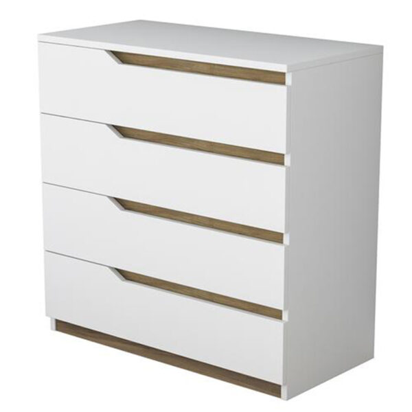 Chest of 4 drawers Verena pakoworld white-walnut 80x47x92cm 182-000015