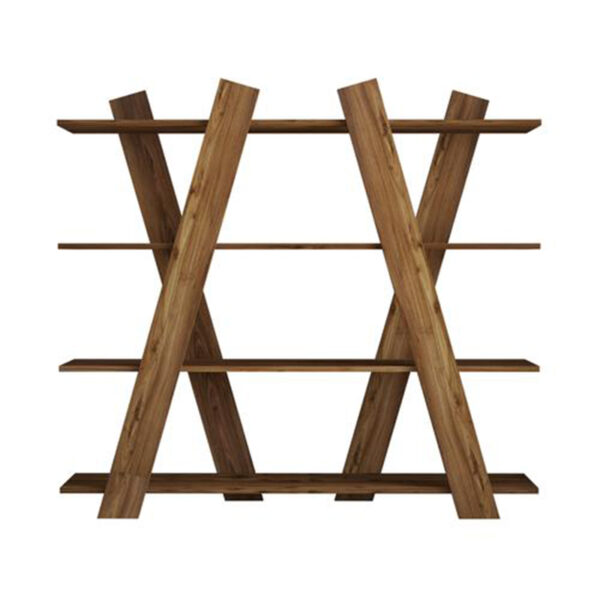 Bookcase Diana pakoworld walnut 150x29x137cm 182-000021