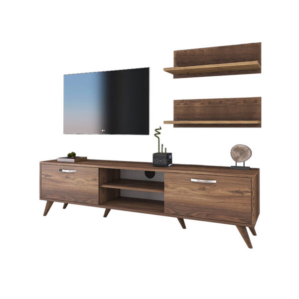 Tv unit Jasmine pakoworld in walnut color 80x35x48.5cm 182-000025