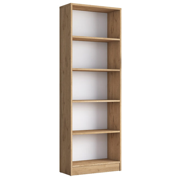 Bookcase Goldie pakoworld sonoma-white 60x25x170 cm 182-000050