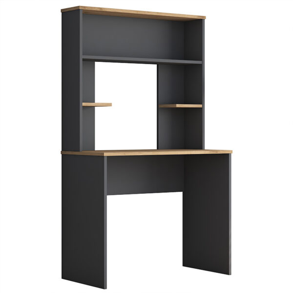 Work desk-shelf unit Goldie pakoworld walnut-natural 90x45x155.60cm 182-000052