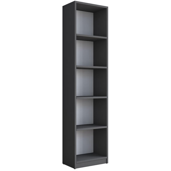 Bookcase Goldie pakoworld anthracite-white 40x25x161.80 cm 182-000053