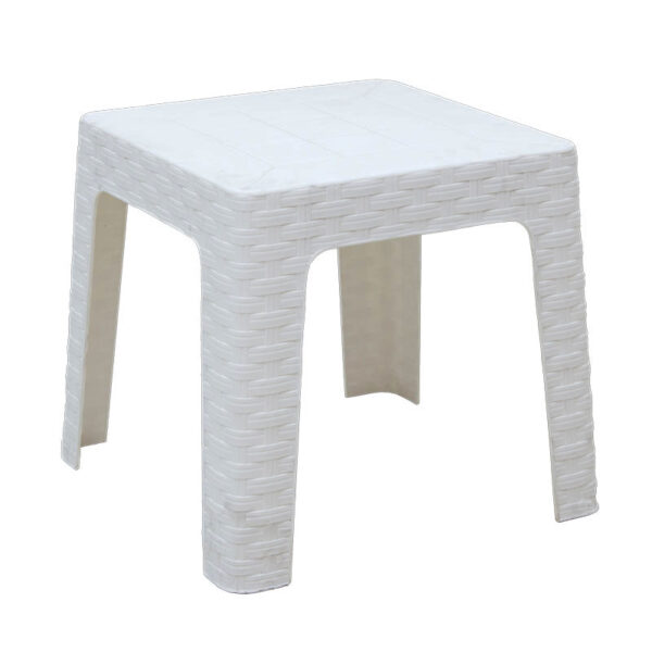 Coffee table Monaco pakoworld PP rattan white 42x42x42cm 183-000013