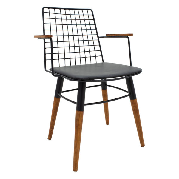 Armchair Edric pakoworld PU black-walnut legs 190-000009