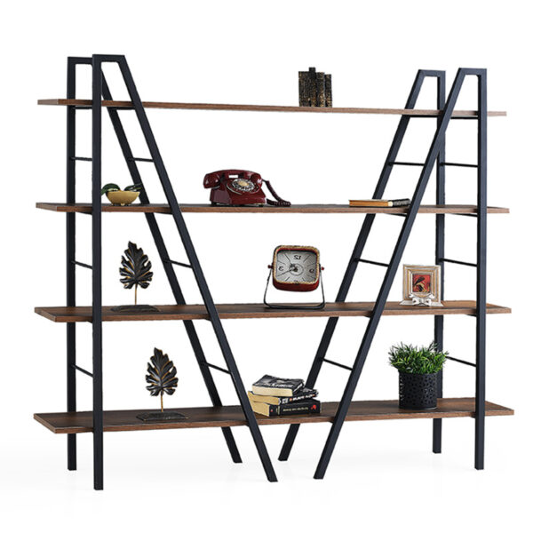 Bookcase Madden pakoworld black-walnut 160x35x140cm 190-000012