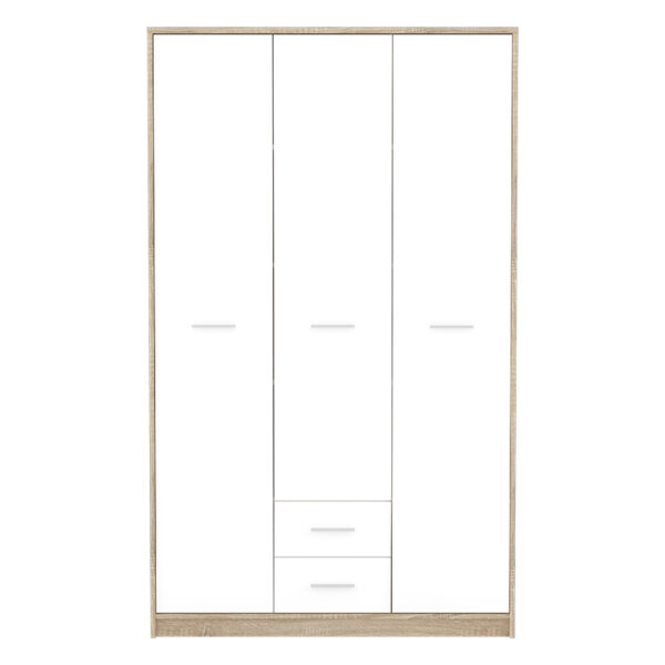 Wardrobe Serenity pakoworld 3-leaf sonoma-white 118.5x54x196.5cm 192-000019