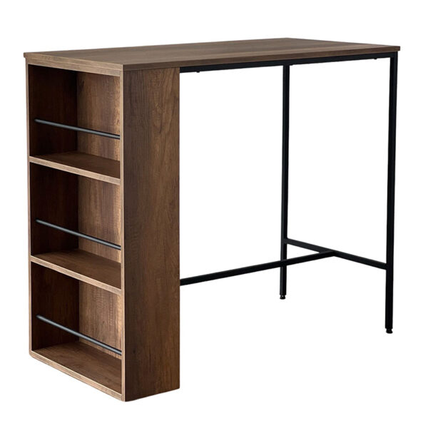 Table Bar Fenna pakoworld walnut- black 110x60x100cm 197-000132