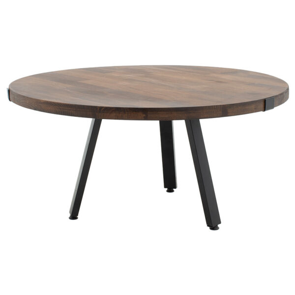 Coffee table Zenith pakoworld solid pine wood 35mm walnut D80x39cm 197-000150