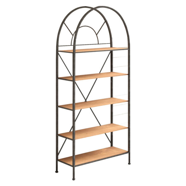 Bookcase Padrig pakoworld walnut-black 72x34x180cm 197-000160