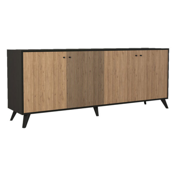 Buffet Flipter pakoworld melamine oak-black 180x40x78,6cm 197-000176
