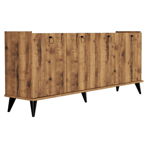 Buffet Lireta pakoworld melamine walnut-black 182x41x82.5cm 197-000177
