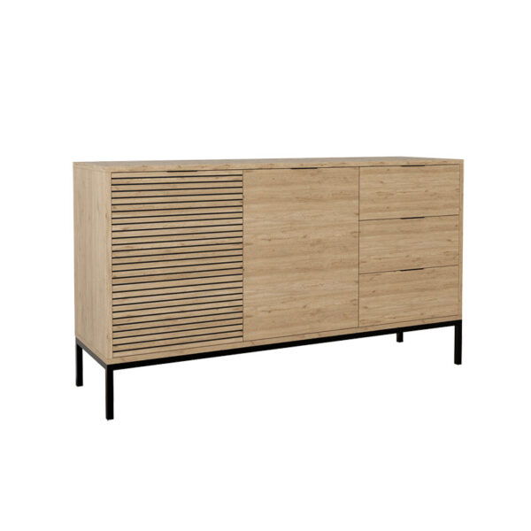 Buffet Leodrif pakoworld melamine oak-black 140x40x80cm 197-000183
