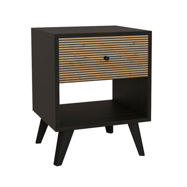Bedside Flipter pakoworld melamine black-oak 40x40x55cm 197-000204