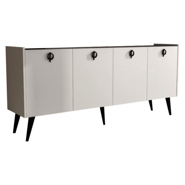 Buffet Jeslie pakoworld melamine white-dark grey 180x40x79cm 197-000208