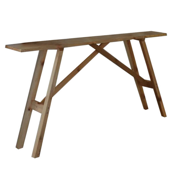 Console Roosevelt pakoworld solid pine wood 35mm walnut 119x29x80cm 197-000241