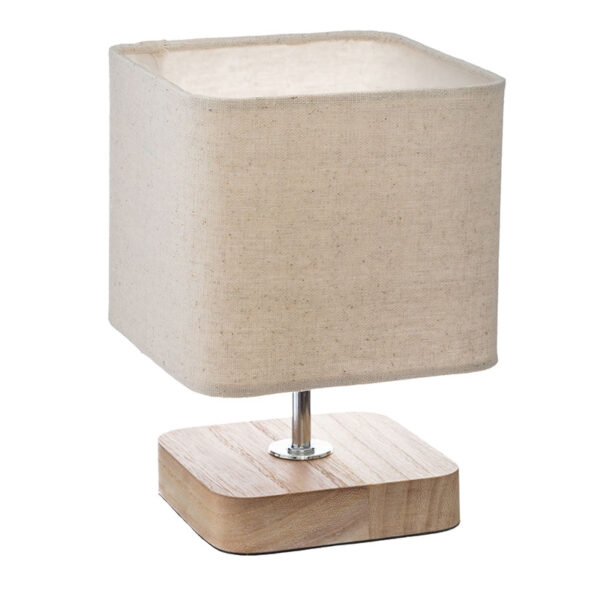 Table lamp Sand pakoworld Å14 wooden metal natural-shade in ecru color 15x15x21cm 199-000003