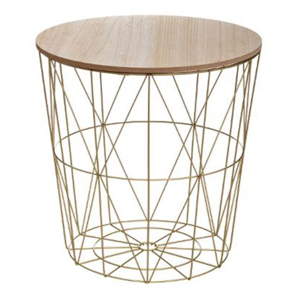 Side table Kumi pakoworld oak-gold D41x40cm 199-000175
