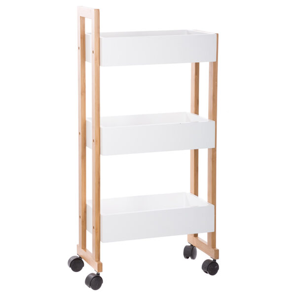 3-Tier trolley Jastin pakoworld bamboo natural 38x20x80cm 199-000222