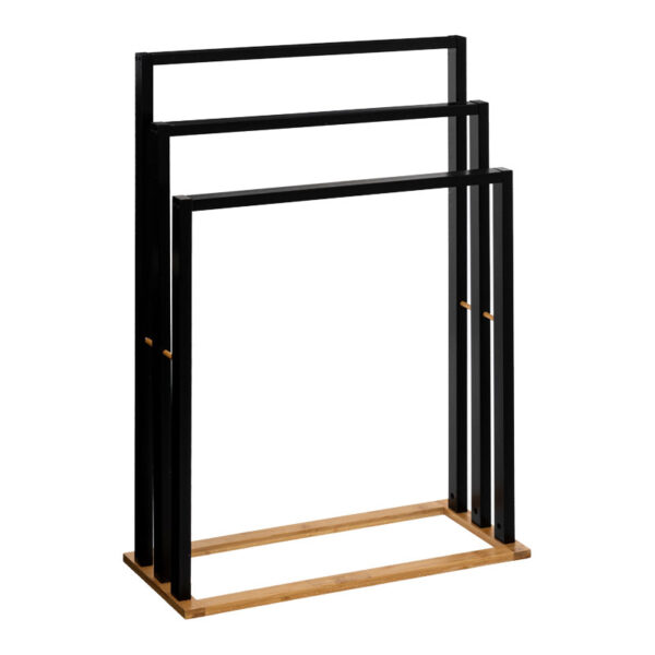 Floor hanger Tower pakoworld MDF-bamboo black-natural 55x24x82cm 199-000508