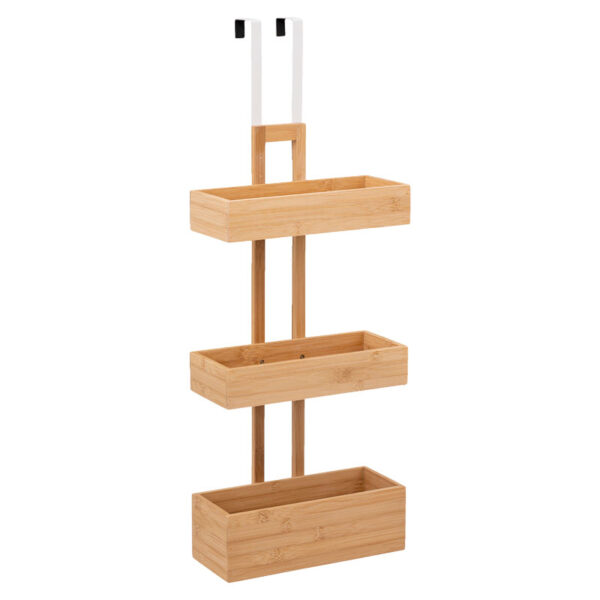 3-tier door shelf Foco pakoworld bambou natural-white 28x17.3x75cm 199-000528