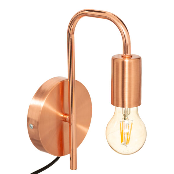 Φωτιστικό τοίχου-απλίκα Zhola pakoworld E27 40W μπρονζέ 17x12x25εκ 199-000544