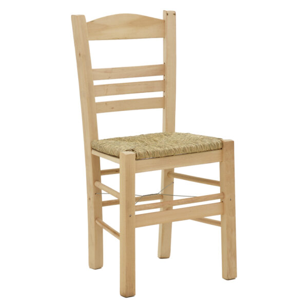 Coffee shop chair with mat Ronson-Charchie pakoworld unpainted wood 42x40x89cm 200-000740