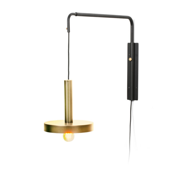 Faro Barcelona WHIZZ Satin gold and black extensible wall lamp E27   - 20168