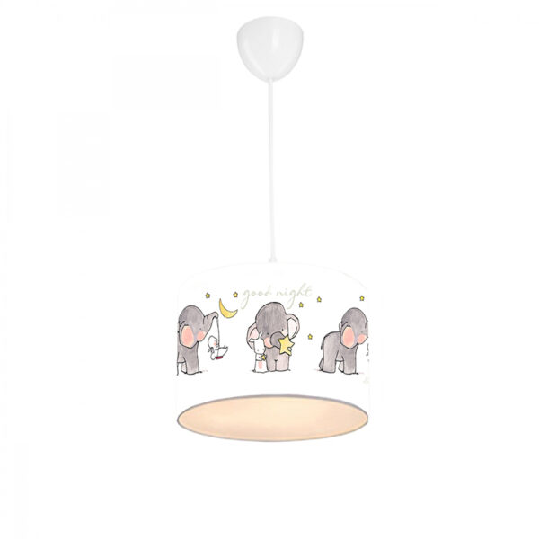 Children's ceiling light PWL-1094 pakoworld E27 white-grey D24x70cm 202-000075