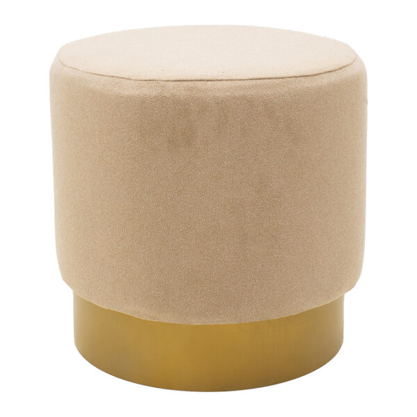 Pouf stool Jaime pakoworld fabric beige-golden D40x40cm 202-000093