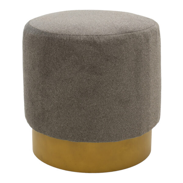 Pouf stool Jaime pakoworld fabric grey-golden D40x40cm 202-000094