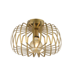 GloboStar® STAR 202-0053 Μοντέρνο Φωτιστικό Οροφής Πλέγμα Μονόφωτο 1 x E27 IP20 Χρυσό Μέταλλο - Μ40 x Π40 x Υ27cm