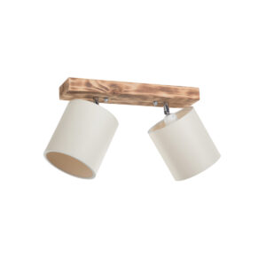 GLOBOSTAR® CUP 203-0056 Vintage Φωτιστικό Οροφής με Ντουί 2 x E27 AC 220-240V IP20 - Λευκό & Μπεζ - Μ42 x Π14 x Υ26cm