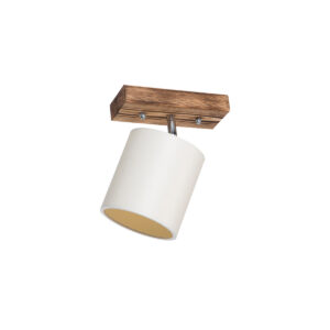 GLOBOSTAR® CUP 203-0057 Vintage Φωτιστικό Οροφής με Ντουί 1 x E27 AC 220-240V IP20 - Λευκό & Μπεζ - Μ14.5 x Π14.5 x Υ25cm